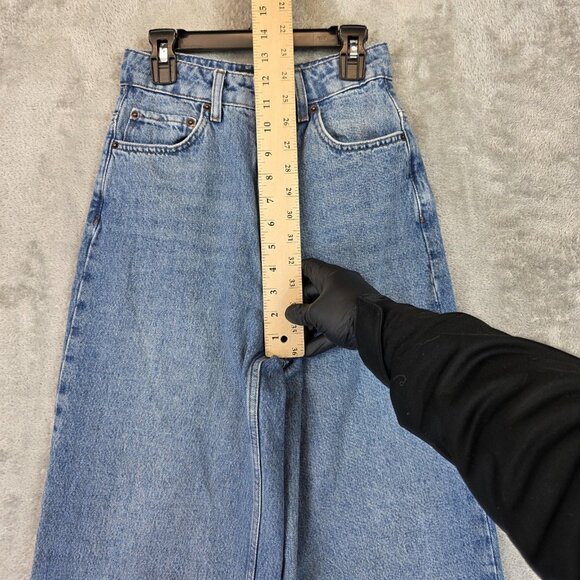 ASOS DESIGN Jeans Womens 25 Blue High Rise High Waisted Wide Leg Denim Baggy - Picture 3 of 11